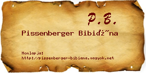 Pissenberger Bibiána névjegykártya